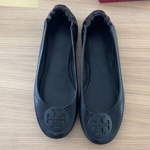 Tory Burch Black Leather Flats